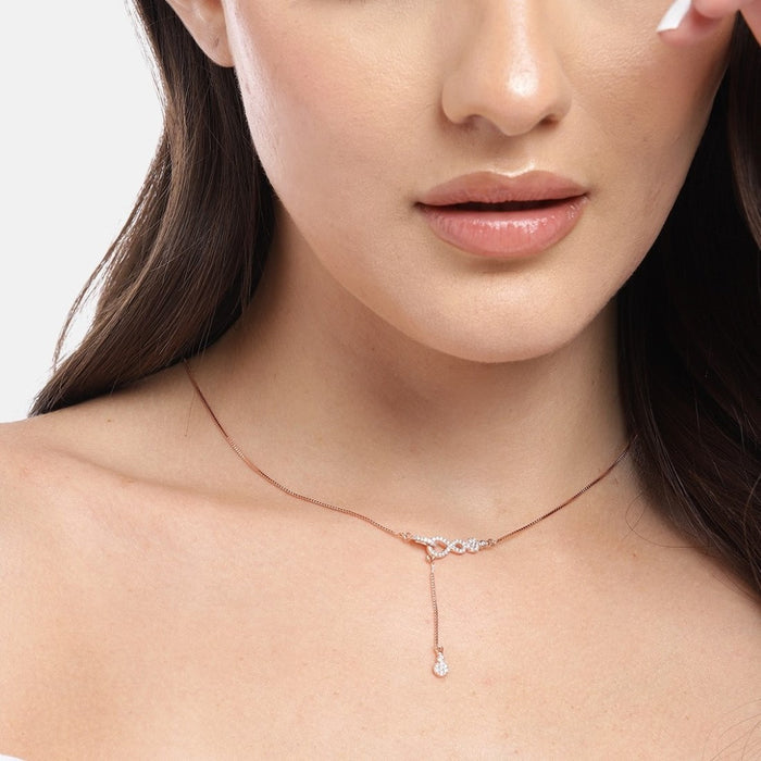 Infinite Elegance Rose Gold-Plated 925 Sterling Silver Necklace