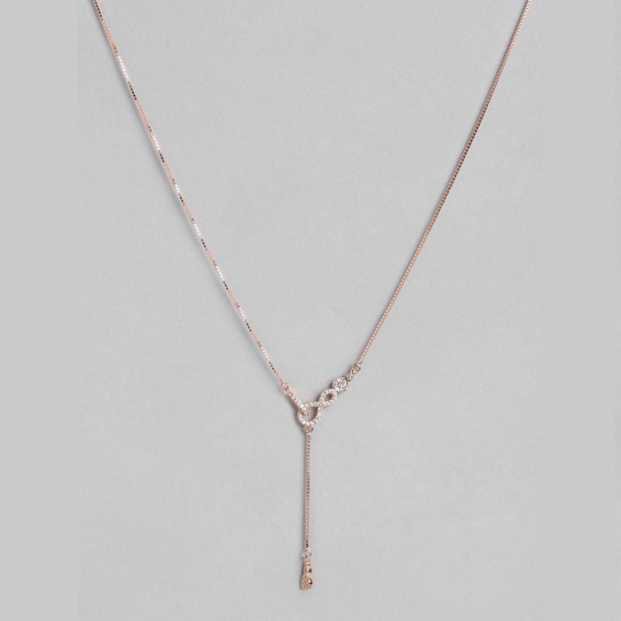 Infinite Elegance Rose Gold-Plated 925 Sterling Silver Necklace