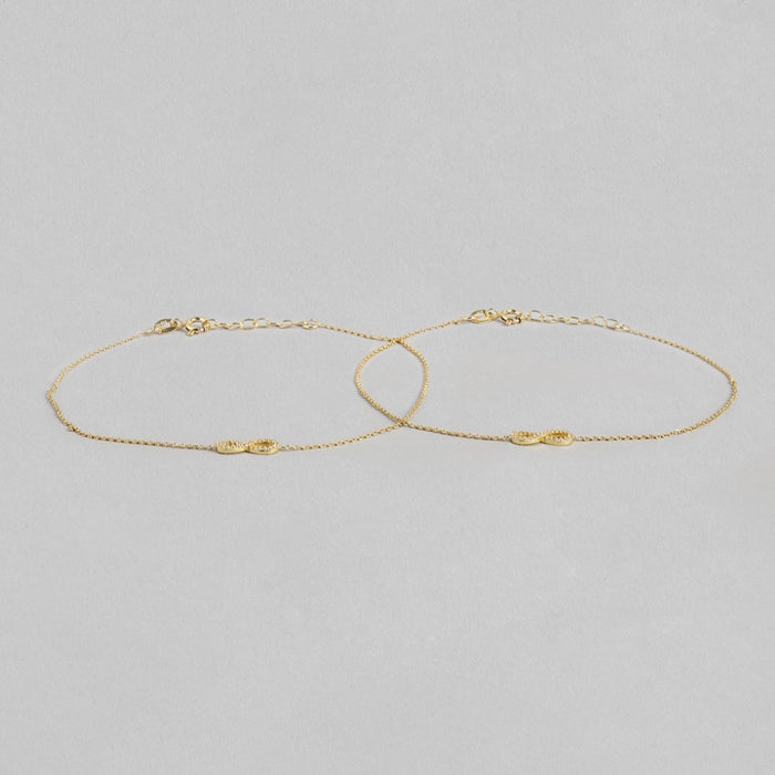 Infinite Glamour Gold-Plated 925 Sterling Silver Anklet with Cubic Zirconia