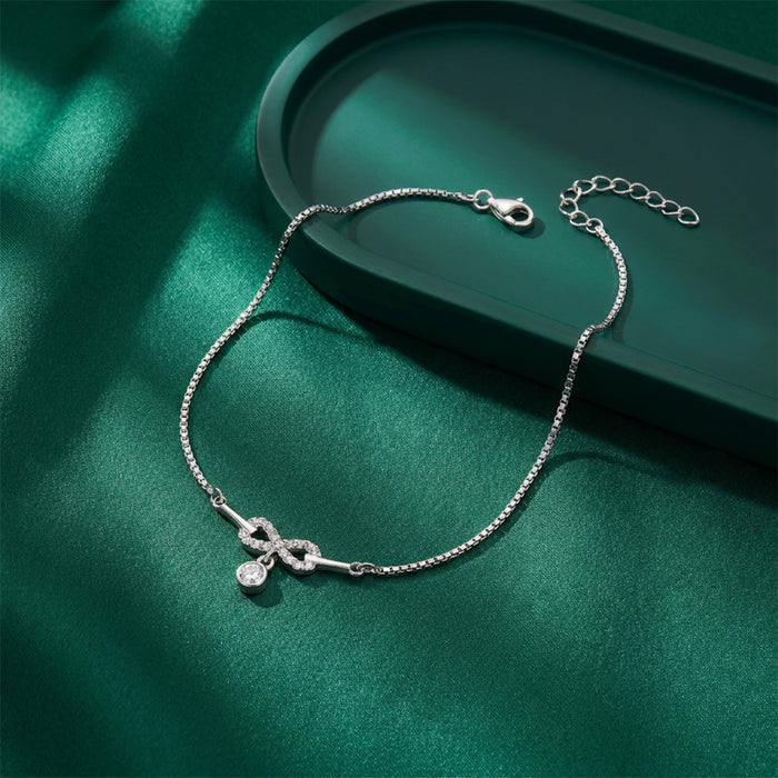 Infinite Glamour Rhodium Plated 925 Silver Anklet