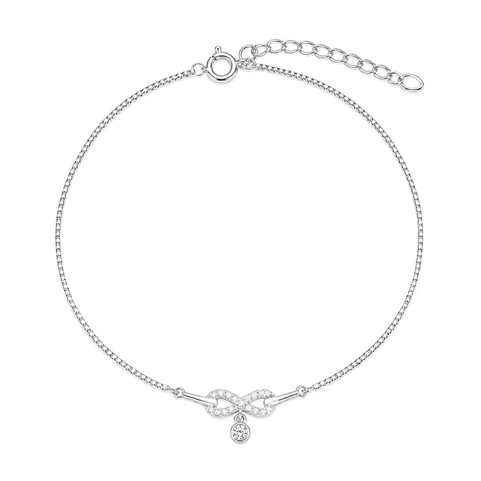 Infinite Glamour Rhodium Plated 925 Silver Anklet