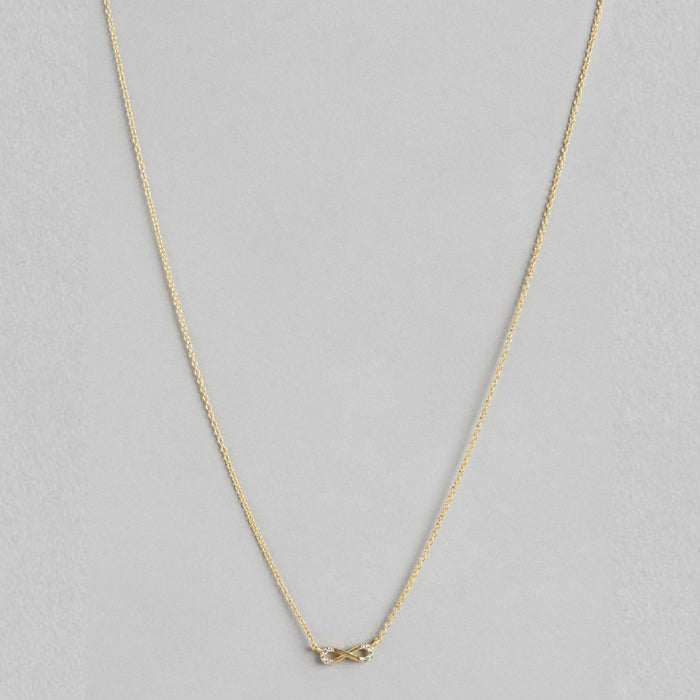 Infinite Gold Dreams CZ 925 Sterling Silver Infinity Necklace
