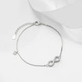 Infinite Love Rhodium Plated 925 Silver Infinity Bracelet (Adjustable)