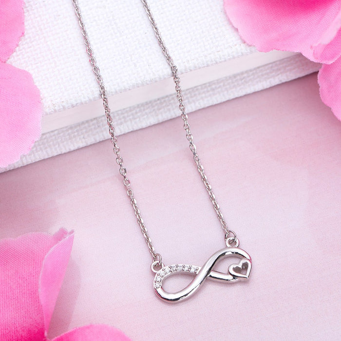 Infinite Love Rhodium Plated 925 Silver Necklace