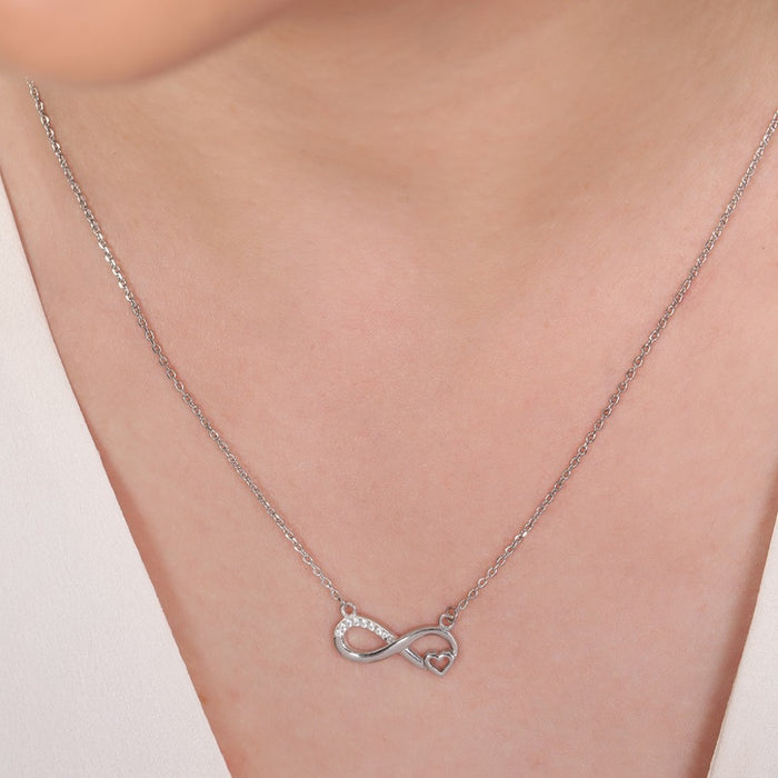 Infinite Love Rhodium Plated 925 Silver Necklace