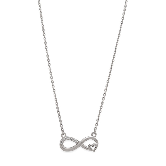 Infinite Love Rhodium Plated 925 Silver Necklace