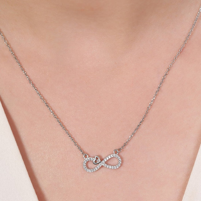Infinite Love Rhodium-Plated 925 Sterling Silver Necklace