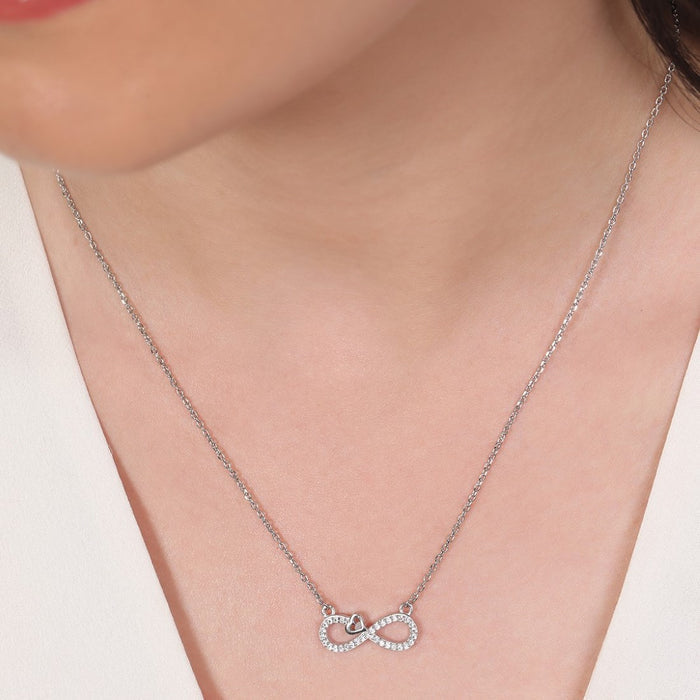 Infinite Love Rhodium-Plated 925 Sterling Silver Necklace
