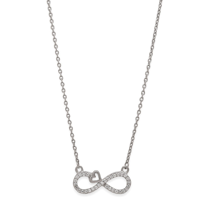 Infinite Love Rhodium-Plated 925 Sterling Silver Necklace