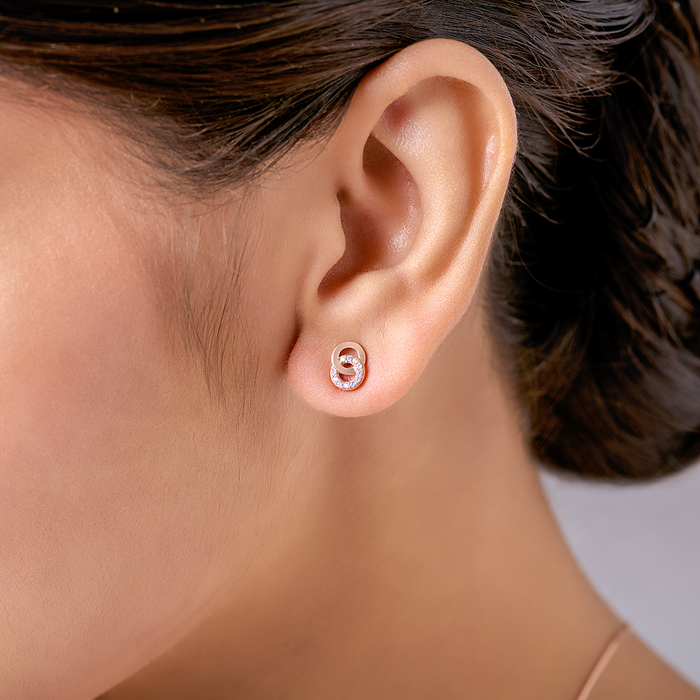 Infinite Radiance 925 Sterling Silver Rose Gold-Plated Infinity Earrings