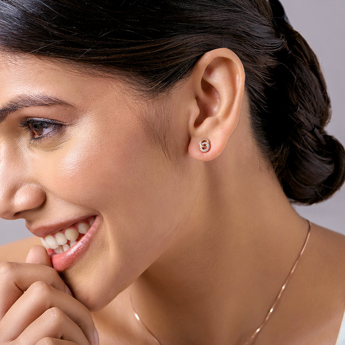 Infinite Radiance 925 Sterling Silver Rose Gold-Plated Infinity Earrings