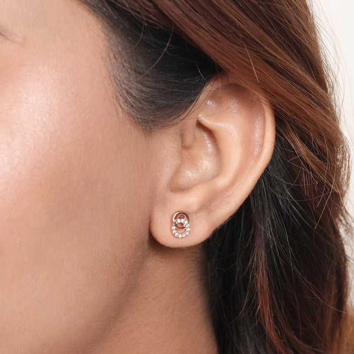 Infinite Radiance 925 Sterling Silver Rose Gold-Plated Infinity Earrings