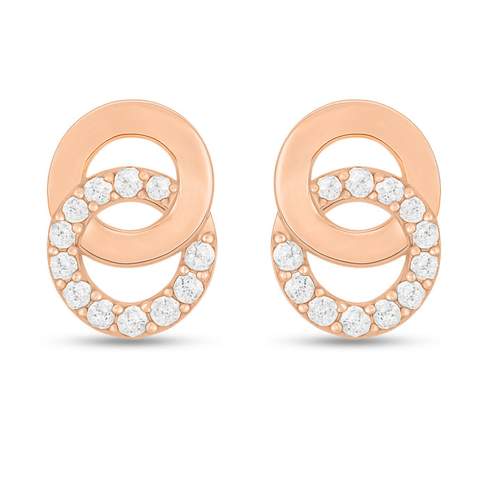 Infinite Radiance 925 Sterling Silver Rose Gold-Plated Infinity Earrings