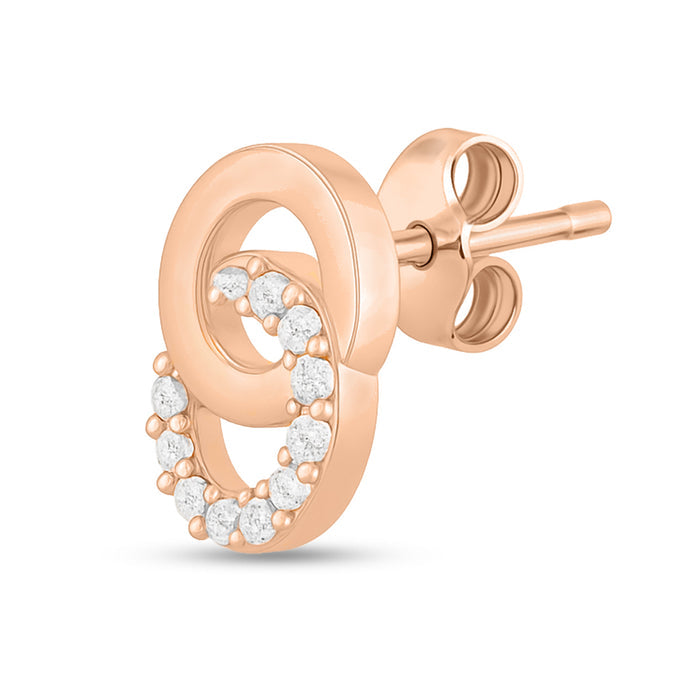 Infinite Radiance 925 Sterling Silver Rose Gold-Plated Infinity Earrings