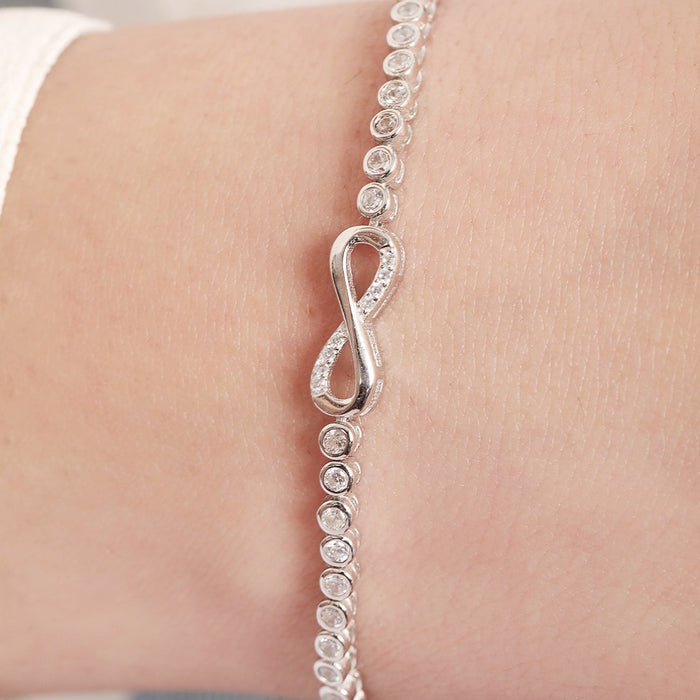 Infinite Radiance Cubic Zirconia Rhodium-Plated 925 Sterling Silver Bracelet