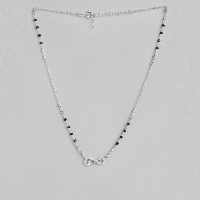 Infinite Radiance CZ Rhodium-Plated 925 Sterling Silver Mangalsutra