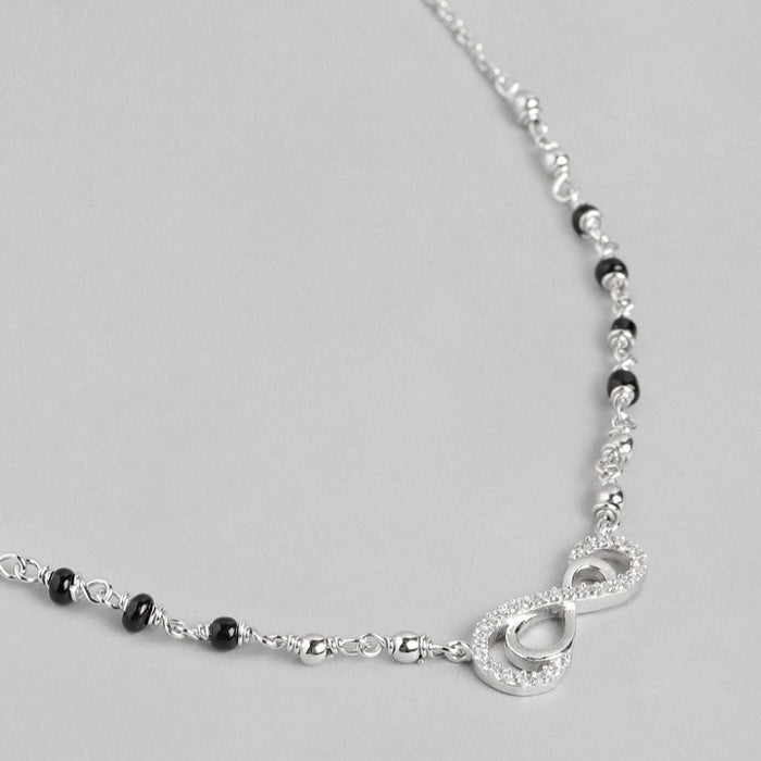 Infinite Radiance CZ Rhodium-Plated 925 Sterling Silver Mangalsutra