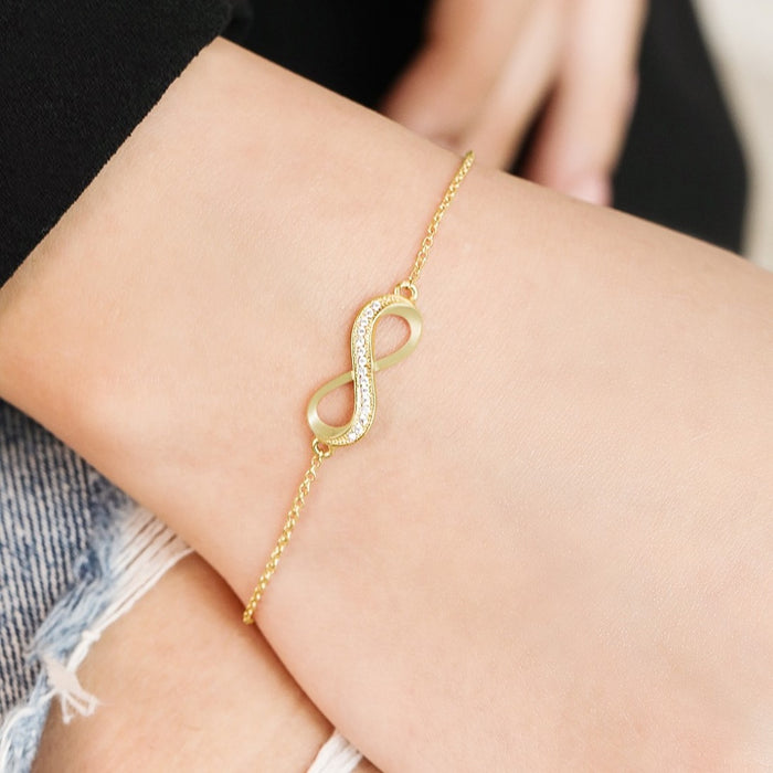 Infinite Radiance Gold-Plated 925 Sterling Silver Infinity Bracelet
