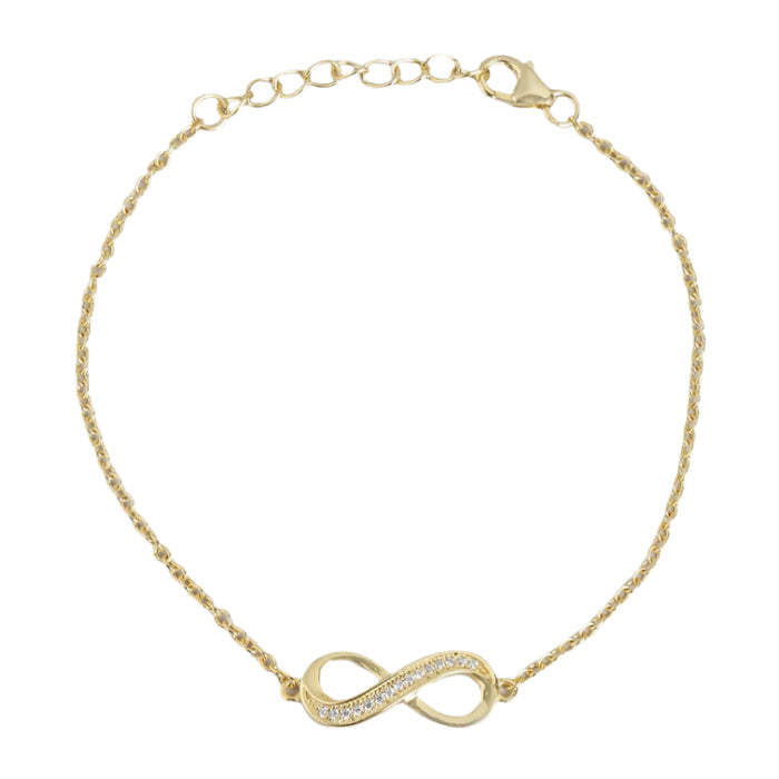 Infinite Radiance Gold-Plated 925 Sterling Silver Infinity Bracelet