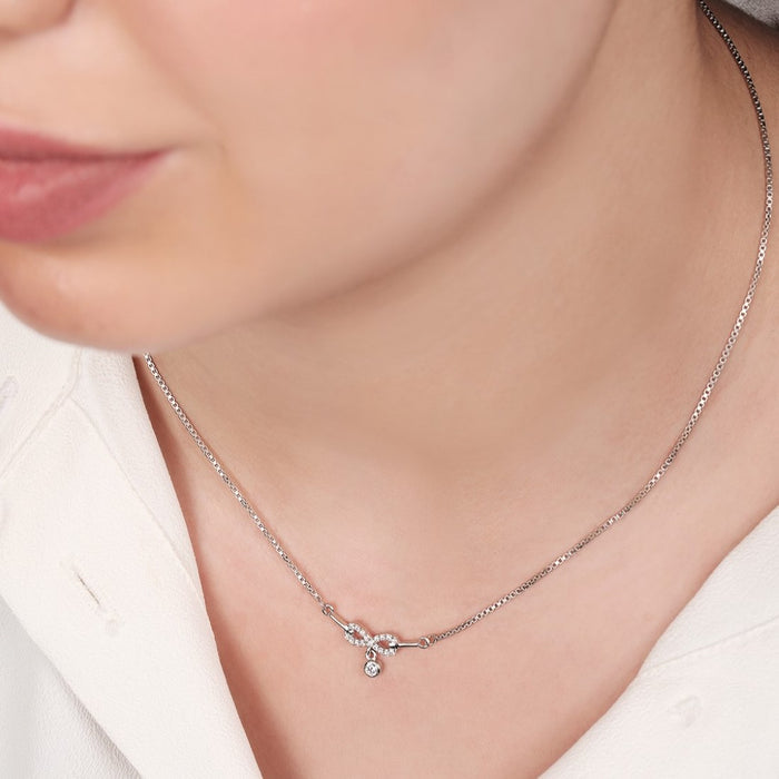 Infinite Radiance Rhodium-Enchanted 925 Sterling Silver Necklace