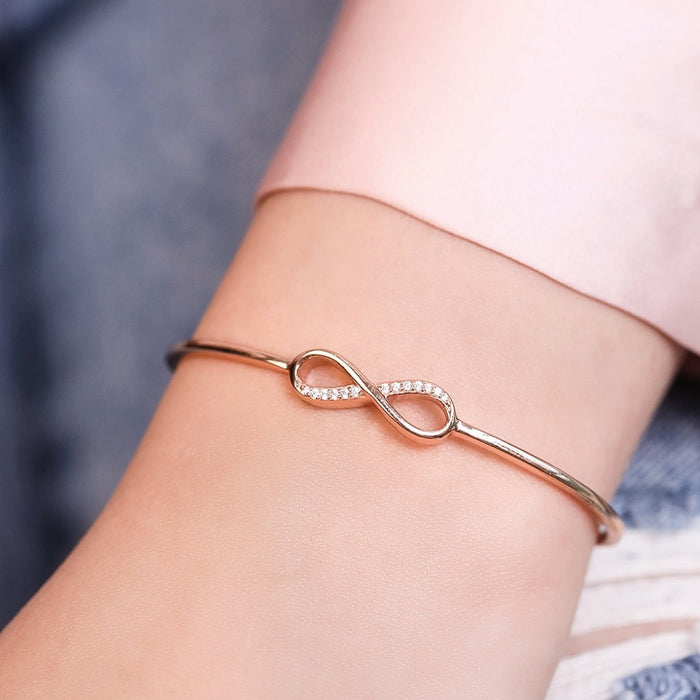 Infinite Radiance Rose Gold 925 Sterling Silver Adjustable Bracelet