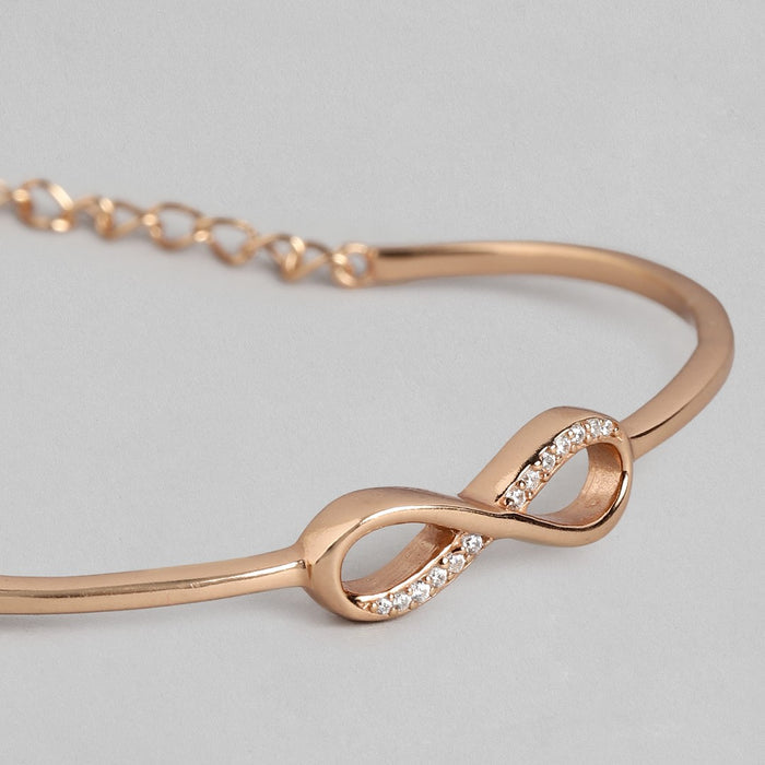 Infinite Radiance Rose Gold 925 Sterling Silver Adjustable Bracelet