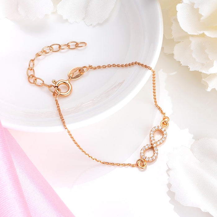 Infinite Radiance Rose Gold Plated 925 Sterling Silver Bracelet