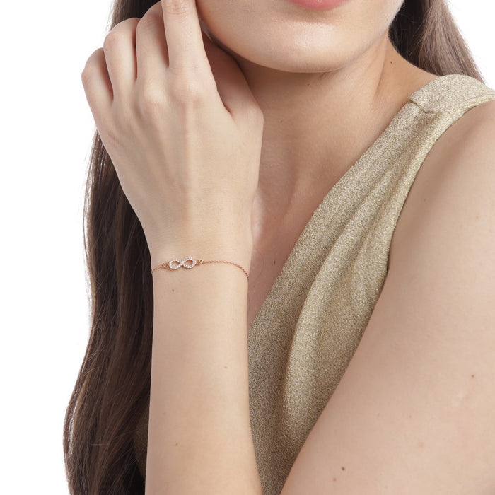 Infinite Radiance Rose Gold Plated 925 Sterling Silver Bracelet