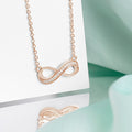 Infinite Rose Gold Dreams CZ 925 Sterling Silver Infinity Necklace