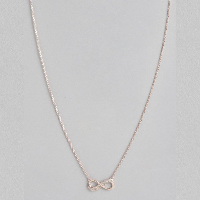 Infinite Rose Gold Dreams CZ 925 Sterling Silver Infinity Necklace