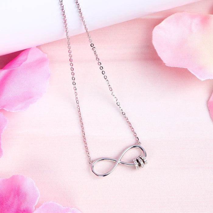 Infinite Sparkle Elegance Rhodium-Plated 925 Sterling Silver Necklace