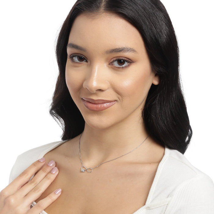 Infinite Sparkle Elegance Rhodium-Plated 925 Sterling Silver Necklace
