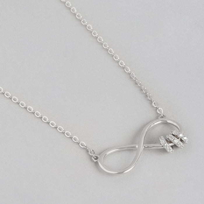 Infinite Sparkle Elegance Rhodium-Plated 925 Sterling Silver Necklace