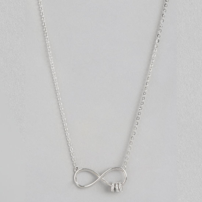 Infinite Sparkle Elegance Rhodium-Plated 925 Sterling Silver Necklace