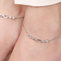 925 Sterling Silver Infinite Sparkle Rhodium-Plated 925 Sterling Silver Anklet for Women – Zavya