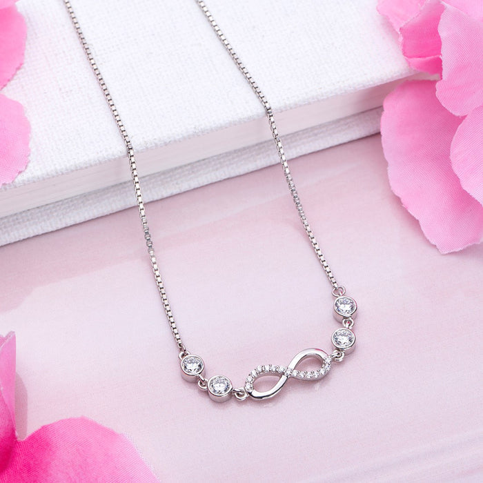 Infinite Sparkle Rhodium-Plated 925 Sterling Silver Necklace