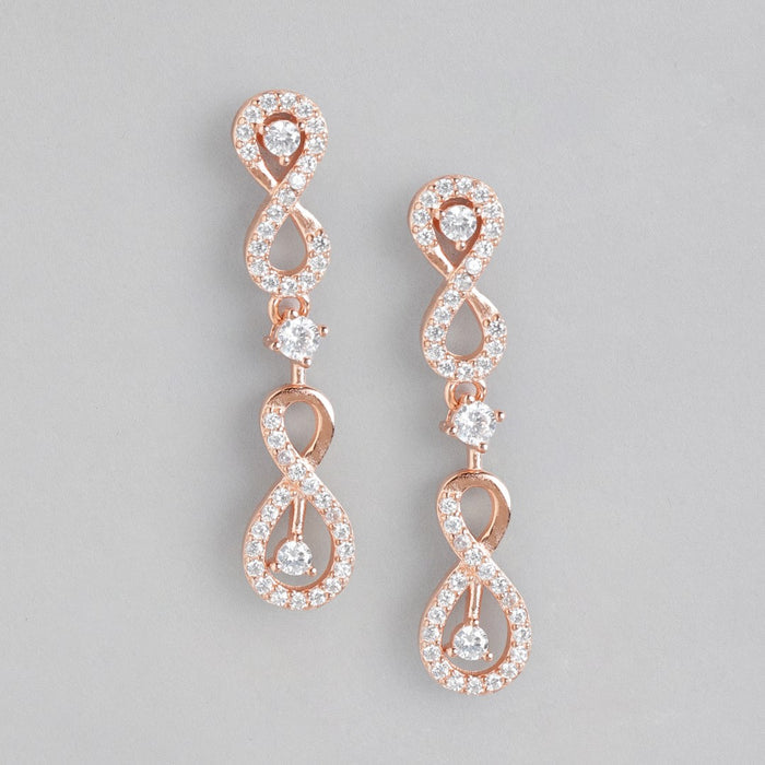 Infinite Sparkle Rose Gold-Plated 925 Sterling Silver Stud Earrings