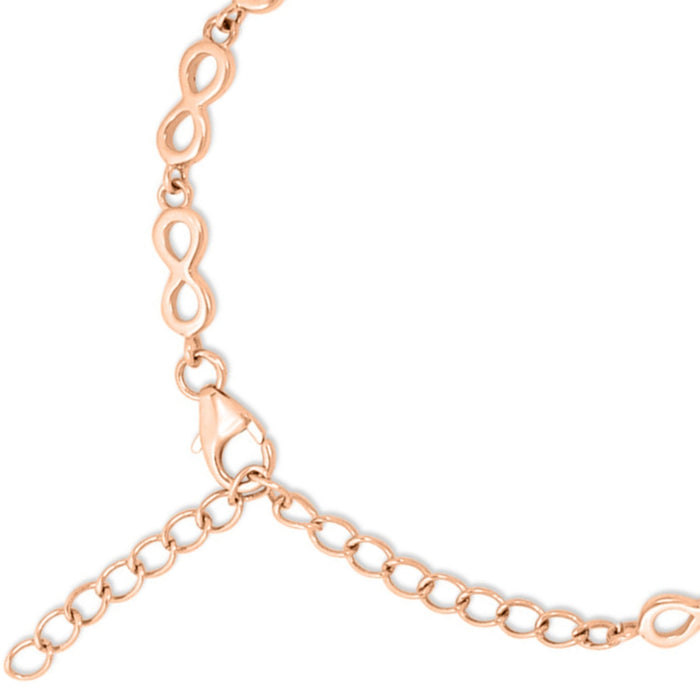 Infinity 925 Silver Rose Gold Plated Bracelet