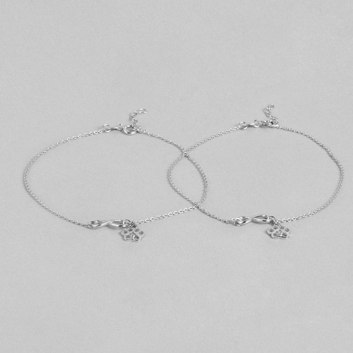 Infinity and Paw 925 Sterling Silver Anklets