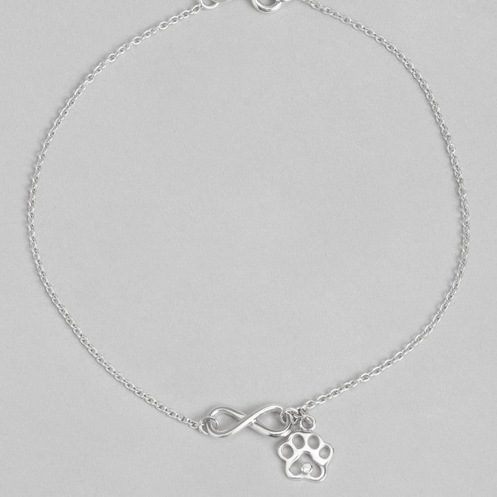 Infinity and Paw 925 Sterling Silver Anklets