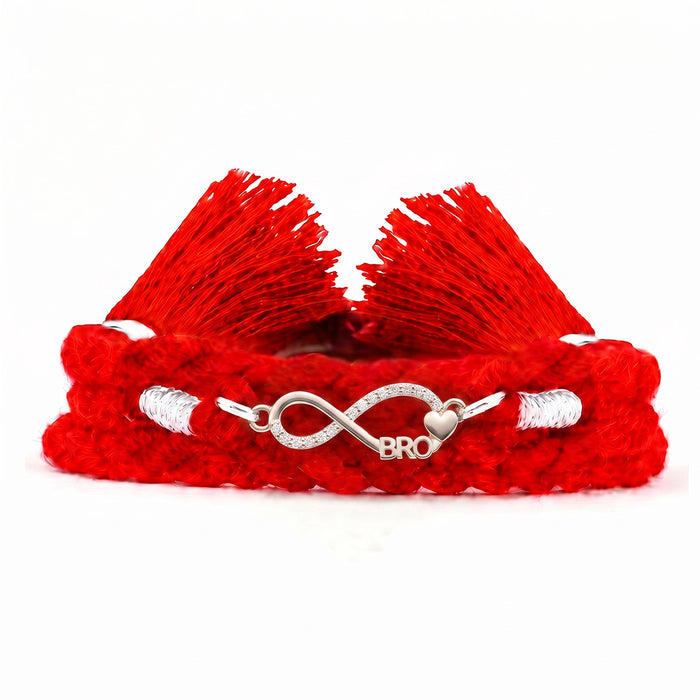 Infinity Bond CZ Rhodium Plated Silver Rakhi (Zavya Signature)
