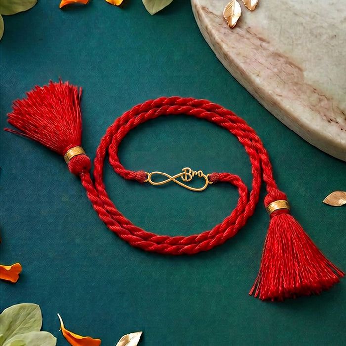 Infinity Bro Gold Plated 925 Silver Rakhi