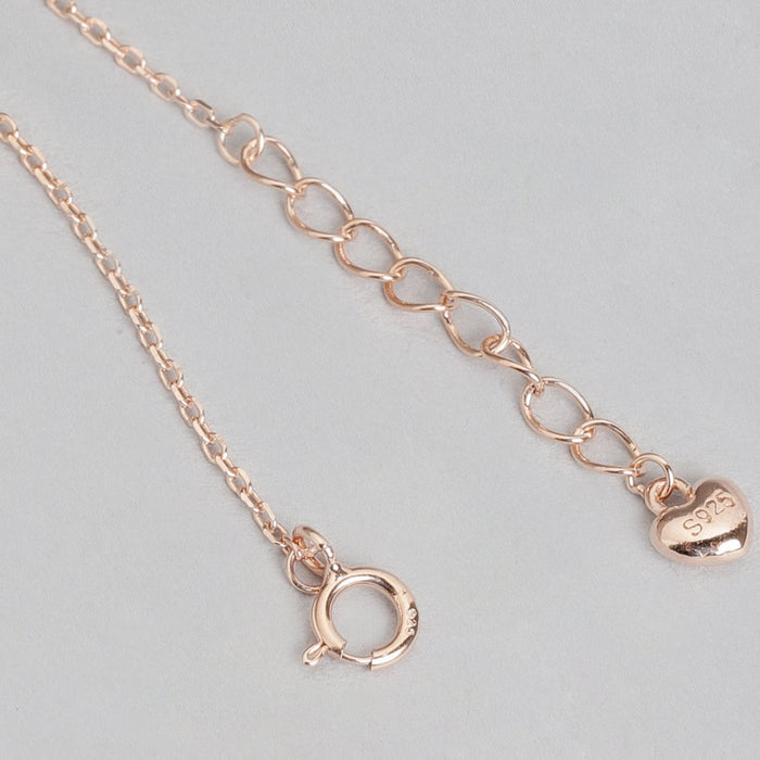 Infinity Circles Rose Gold Plated 925 Sterling Silver CZ Necklace
