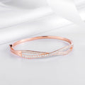 Infinity CZ Rose Gold Plated 925 Sterling Silver Kada Bracelet