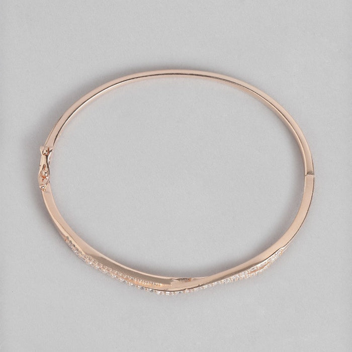 Infinity CZ Rose Gold Plated 925 Sterling Silver Kada Bracelet