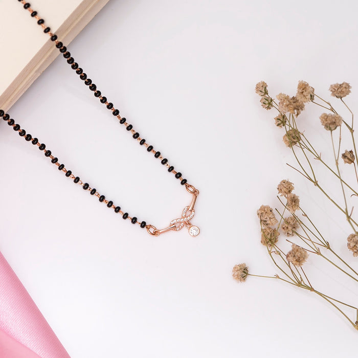 Infinity CZ Rose Gold Plated 925 Sterling Silver Mangalsutra