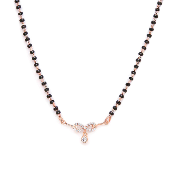 Infinity CZ Rose Gold Plated 925 Sterling Silver Mangalsutra