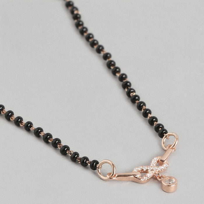 Infinity CZ Rose Gold Plated 925 Sterling Silver Mangalsutra
