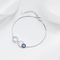 Infinity Evil Eye 925 Silver Rhodium Plated Bracelet