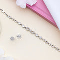Infinity Floral Rhodium Plated 925 Sterling Silver Jewellery Combo